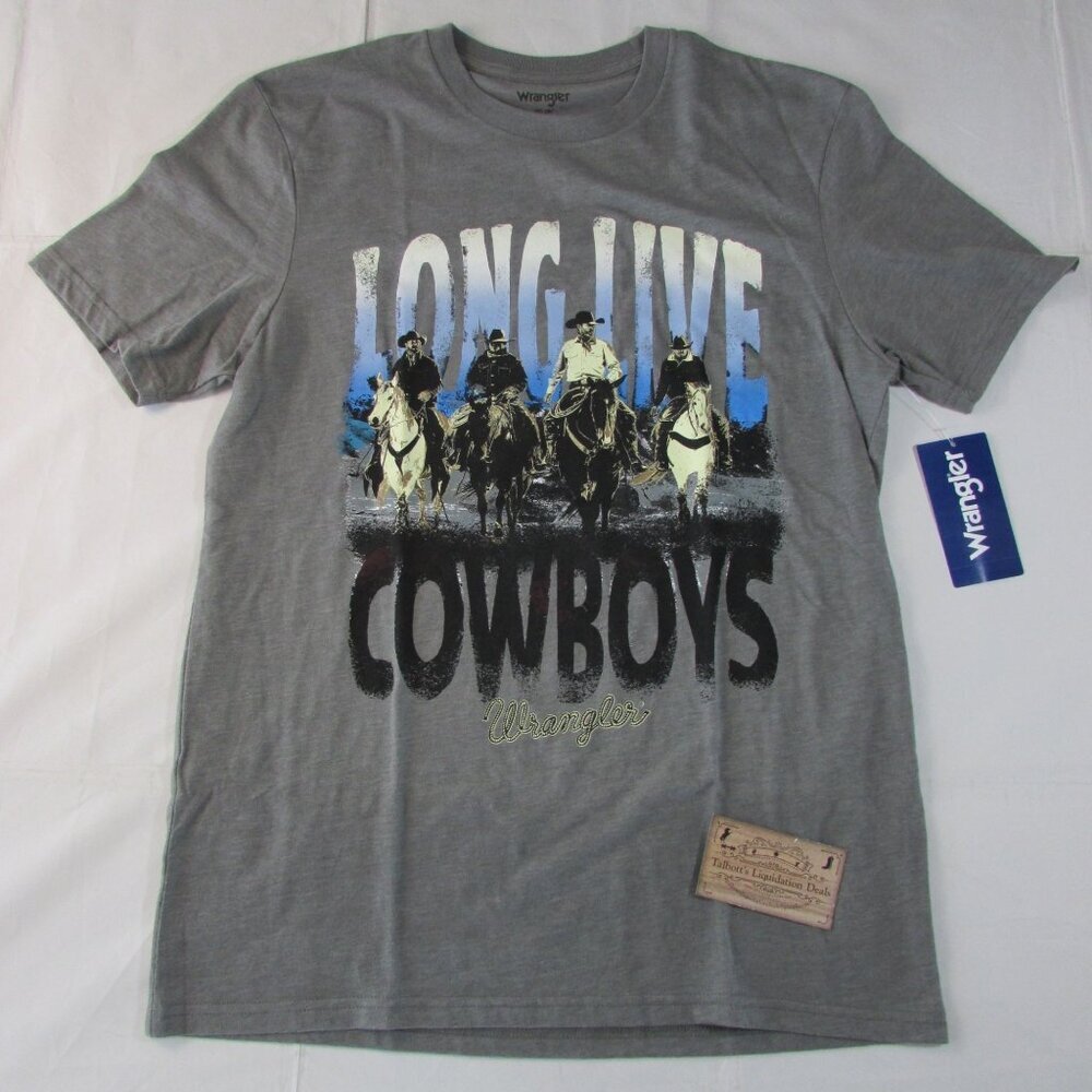 Wrangler Men's Short Sleeve Long Live Cowboys Graphic T-Shirt Graphite Gray